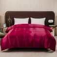 thumbnail image 1 of Euaioeiu Silk Satin Duvet Cover Set with Hidden Zipper, Luxury Hotel Collection Bedding for Adults, Queen Size Soft Breathable Wrinkle Resistant, Elegant Master Bedroom Decor and Cozy Home Upgrade, 1 of 6
