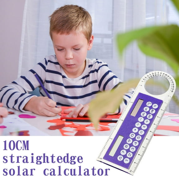 Euaioeiu Solar Powered Calculator with Ruler and Magnifier, Multifunctional Large Display Portable Math Tool for Office, Home, and Classroom Use by Students and Professionals