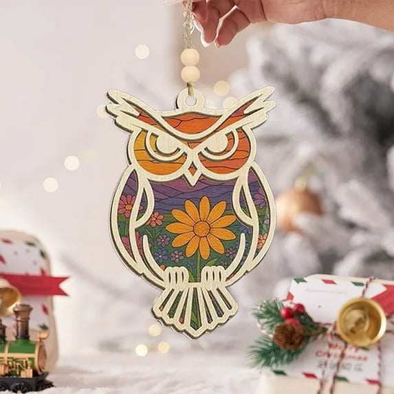 Euaioeiu Stained Glass Sea Turtle Acrylic Ornament with Inspirational Story Card, 4.72x3.94 Inches Light Catcher, Colorful Window Hanging Decoration for Christmas Tree, Home, Party, Gift for Women