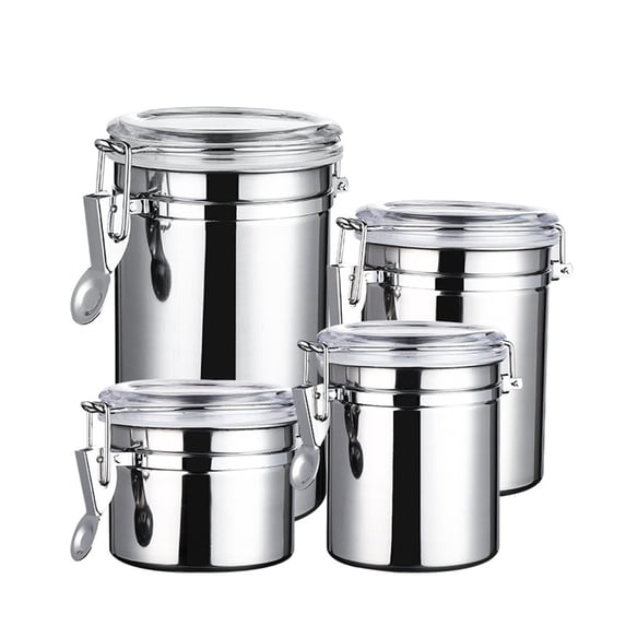 Euaioeiu Stainless Steel Food Storage Container Airtight Kitchen Canister with Locking Lid for Coffee Tea Flour Sugar Pantry Organization Home Meal Prep Camping Essentials