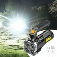 thumbnail image 1 of Euaioeiu Super Bright Flashlight USB Rechargeable 10000 Lumens 4 LED Zoomable Torch, 10W 800mAh IP44 Water Resistant, Portable Handheld Lantern with Side Light for Cam Emergency Outdoor Hiking, 1 of 8
