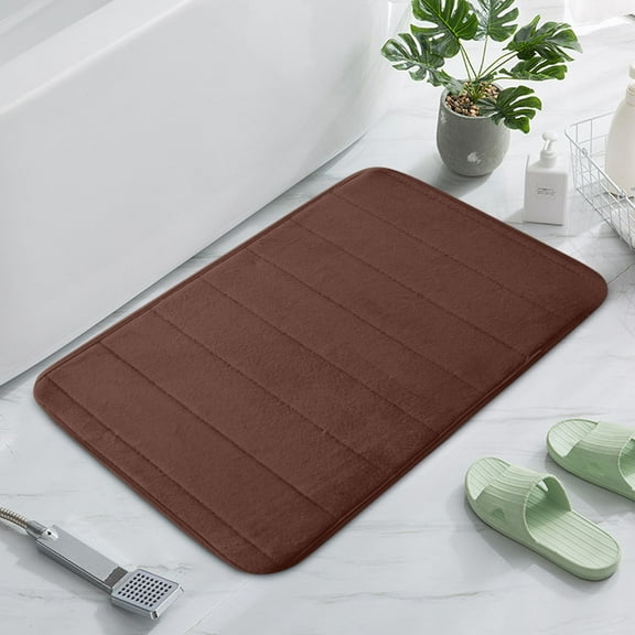 Euaioeiu Thick Velvet Floor Mat Super Soft Non-Slip Bathroom Rug Water Absorbent Quick Dry Modern Solid Color Decor for Master Bath Spa and Powder Room