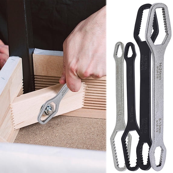 Euaioeiu Universal Torx Wrench Double-Head Self-Tightening Wrench,8mm-22mm Adjustable Wrench,Multi-purpose Multi-function Wrench for Outdoor Riding Home Car Repair Tools