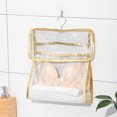 thumbnail image 1 of Euaioeiu Waterproof Hanging Storage Bag for Shower,Leakproof Bathroom Organizer with Multiple Compartments,PVC Wall Mounted Travel Toiletry Pouch,12.2 x 11.8 x 3.9 Inches,for Bathroom,Camping,Gym, 1 of 6