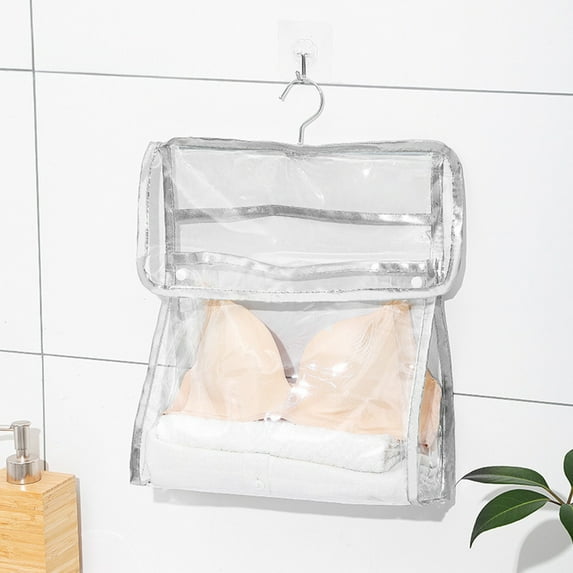 Euaioeiu Waterproof Hanging Storage Bag for Shower,Leakproof Bathroom Organizer with Multiple Compartments,PVC Wall Mounted Travel Toiletry Pouch,12.2 x 11.8 x 3.9 Inches,for Bathroom,Camping,Gym