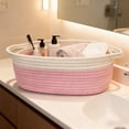 thumbnail image 1 of Euaioeiu Woven Storage Basket with Handle, 12x8x5 Inches, Fabric Rope Organizer Bin for Home Decor, Shelf, Closet, Pantry, and Gift Giving, 1 of 7