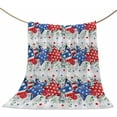 thumbnail image 1 of Eucalyptus 4th of July Throw Blankets, Patriotic American Flag Stars Soft Fleece Blanket Decorative for Home Sofa Couch Chair Living Bedroom,50x80 inches, Grey Gingham, 1 of 7