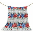 thumbnail image 1 of Eucalyptus 4th of July Throw Blankets, Patriotic American Flag Stars Soft Fleece Blanket Decorative for Home Sofa Couch Chair Living Bedroom,60x80 Inches, Grey Gingham, 1 of 6