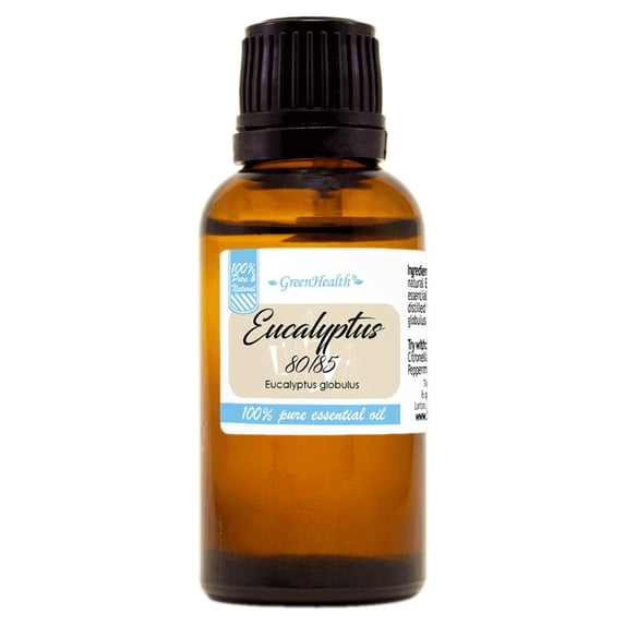 Eucalyptus 80/85 Essential Oil 30 ml (1 fl oz) Glass Bottle w/ Euro Dropper