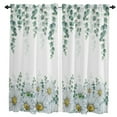 thumbnail image 1 of Eucalyptus American Plant Flower Daisy Rod Pocket Short Curtain Half-Curtain For Kitchen Door Drape Cafe Small Window, 1 of 6