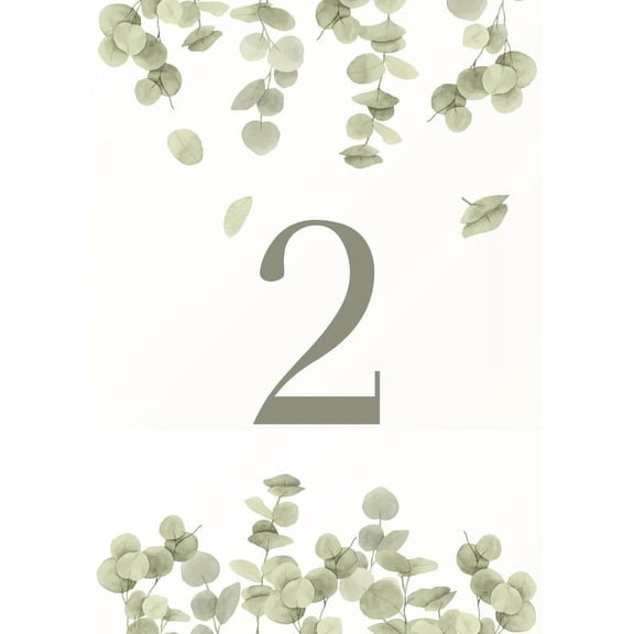 Eucalyptus Art Design Table Number Cards Double Sided Party Table Numbers for Reception Baby Shower Anniversary Birthday Bridal Party 4x6 25 Pcs
