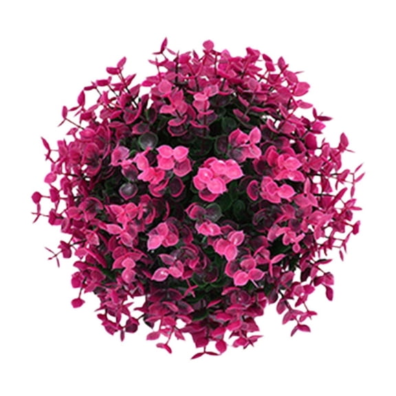 Eucalyptus Artificial Plants Topiary Ball Decor, Fake Greenery Balls for Indoor Outdoor Home Garden Centerpiece Purple1
