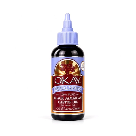 OKAY Black Jamaican Castor Oil with Eucalyptus 4 oz  Scalp Soothing Hair Growth Oil for Dandruff Prevention, Strength & Balanced Oily Scalp