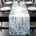 thumbnail image 1 of Eucalyptus Blue Table Runner 72 Inches Long, Farmhouse Leaves Summer Spring Kitchen Coffee Dining Table Decoration for Home Party Birthday Wedding Home Decor 14x72 Inches, 1 of 8