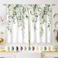 thumbnail image 1 of Eucalyptus Botanical Leaves Floral Kitchen Window Curtains Over Sink Boho Farmhouse Flower Leaf Small Window Treatment Sage Green Cafe Short Curtains for Bathroom Tier Drapes 27.5x39 inch, 1 of 6