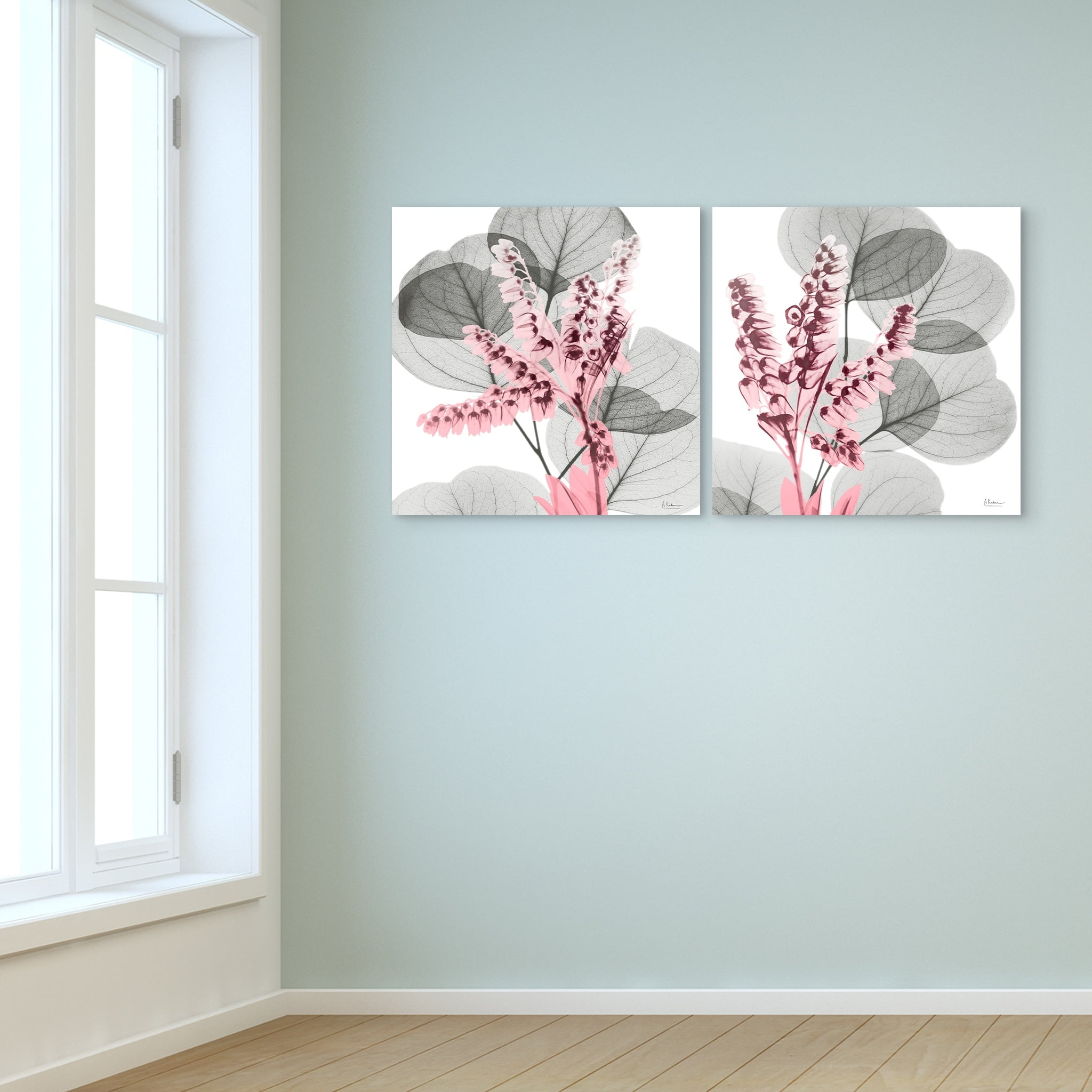 Eucalyptus Bush Driptych Frameless Free Floating 24 in x 24 in Painting Art Prints, by Empire Art Set of 2
