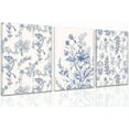 thumbnail image 1 of Eucalyptus Canvas Wall Art Set of 3 Sage Green Botanical Wall Decor White Flowers Pictures Modern Watercolor Plant Prints Paintings for Bathroom Bedroom Living Room Decoration 12x16 In Framed, 1 of 6