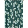 thumbnail image 1 of Eucalyptus Curtains Nature Botanical Blackish Green Leaves Pattern Blackout Print Rod Pocket Window Drapes for Bedroom Living Room 42x63in, 1 of 6