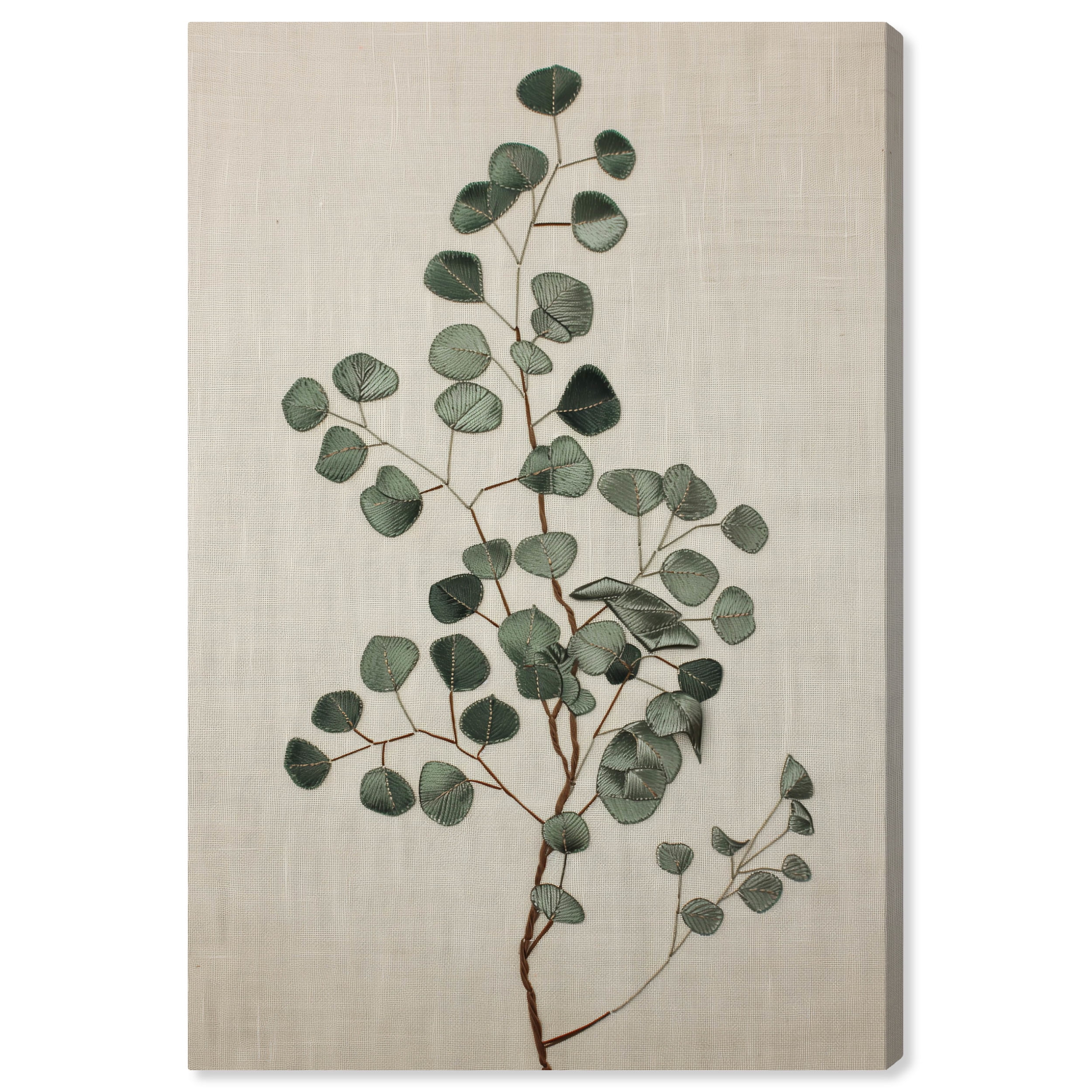Eucalyptus Embroidery Botanical Art Prints Canvas Wall Art, 15" x 10"
