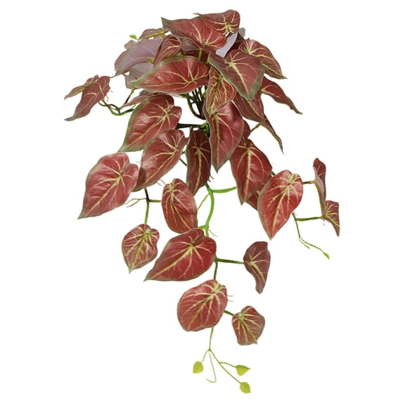Eucalyptus Fake Pothos Hanging Plants - Artificial Hanging Plant Realistic Faux Pothos Vines for Indoor Décor, Lush Greenery for Home Wall Table Balcony Patio Office, Bathroom -1Pc(Red,17.7x4")