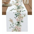 thumbnail image 1 of Eucalyptus Floral Burlap Cotton Table Runner 14x72 Inches Long, Vintage Spring Botanical Leaves Farmhouse Table Runners, Outdoor Dining Tablecloths Decor for Baby Shower/Party/Wedding, 1 of 6
