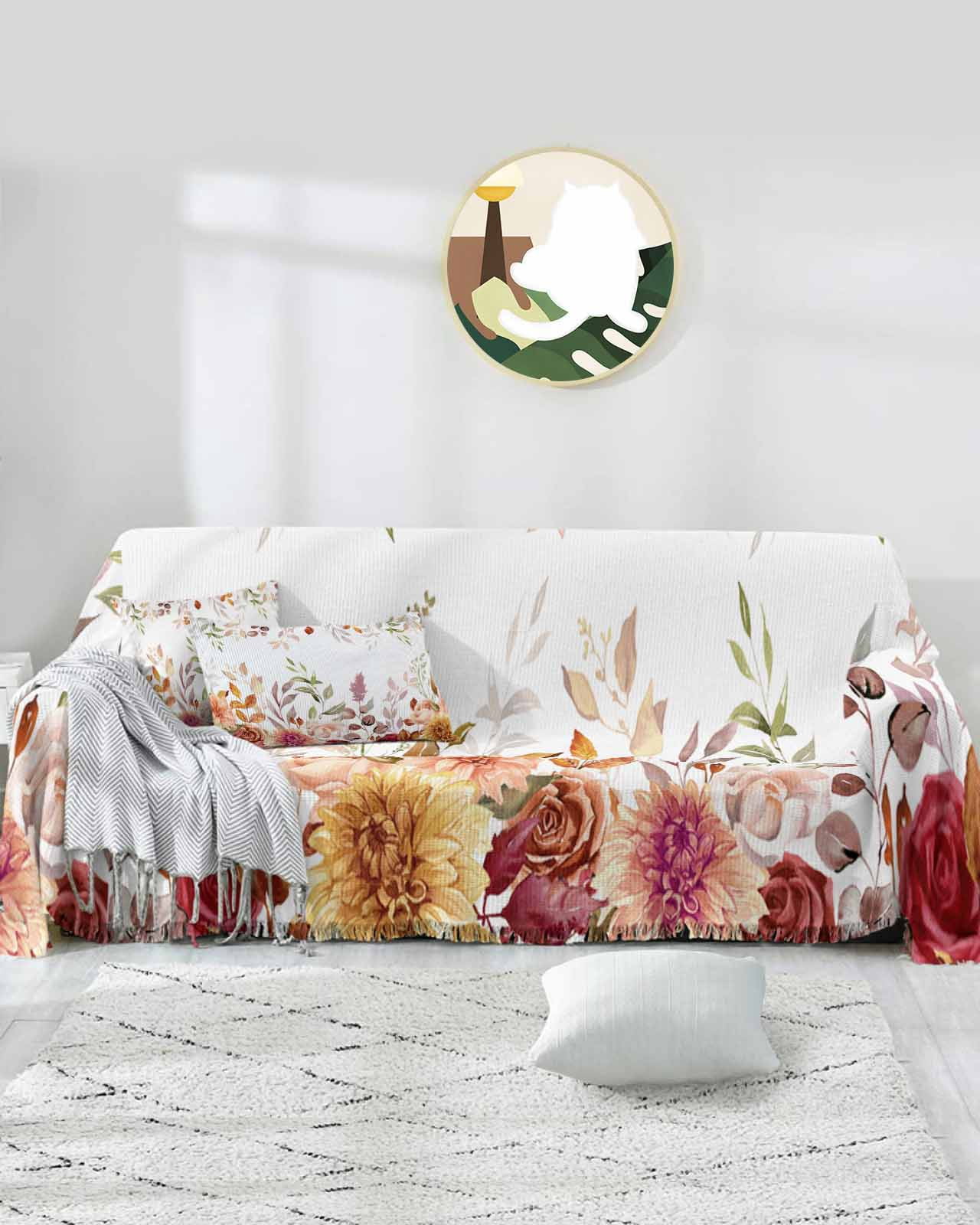 Soft Botanicals Quilted Sofa Cover NCU0LDH398