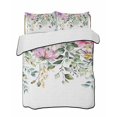 thumbnail image 1 of Eucalyptus Flower Summer Quilt Set Twin Size,Soft Microfiber Quilted Bedding Set with 2 Pillow Shams,Sage Green Botanical Boho Leaf Pink Lightweight All Season Bedspread Coverlet for Bedroom 68"x86", 1 of 6