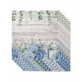 thumbnail image 1 of Eucalyptus Flowers Cloth Napkins Set of 6 Reusable Dinner Napkins, Blue Floral Green Vintage Wood Grain Cocktail Napkin Washable Table Napkins for Wedding/Holiday Party/Baby Shower 20"x20", 1 of 7