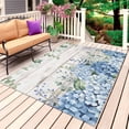 thumbnail image 1 of Eucalyptus Flowers Outdoor Rug for Patio/Deck/Porch, Non-Slip Large Area Rug 3 x 5 Ft, Blue Floral Green Vintage Wood Grain Indoor Outdoor Rugs Washable Area Rugs, Camping Rug Carpet Runner, 1 of 8