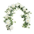 thumbnail image 1 of Eucalyptus Garland with Flowers - 5.9ft Fake Flower Garland for Thanksgiving Wedding Table Backdrop Arch Centerpieces Decorations, 1 of 6