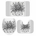 thumbnail image 1 of Eucalyptus Gray Bath Mat 3 Piece Bathroom Rug Set, Stripes Bottle Flower Cactus Plant Non Slip Bath Rug Contour Mat and Toilet Lid Cover, Absorbent Shower Mats Soft Bath Rugs and Mats Sets, 1 of 8
