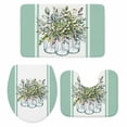 thumbnail image 1 of Eucalyptus Green Bath Mat 3 Piece Bathroom Rug Set, Stripes Bottle Flower Cactus Plant Non Slip Bath Rug Contour Mat and Toilet Lid Cover, Absorbent Shower Mats Soft Bath Rugs and Mats Sets, 1 of 8