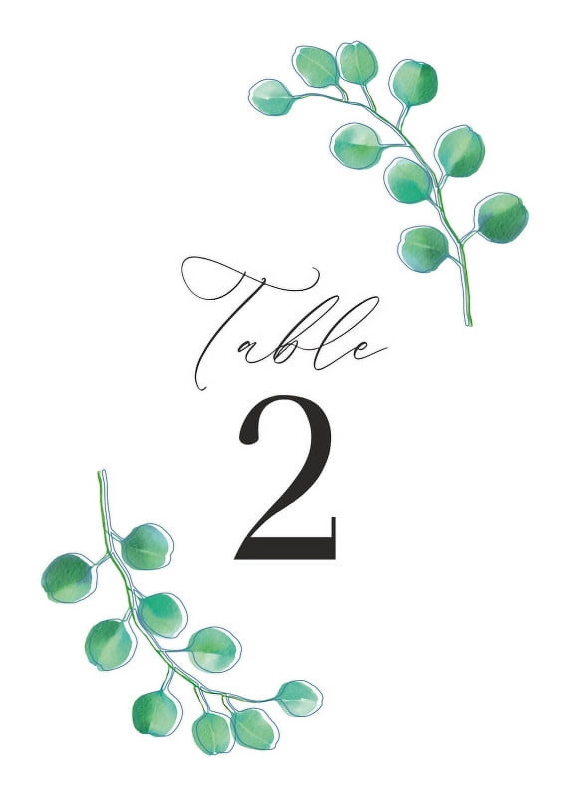 Eucalyptus Green Design Table Number Cards Double Sided Party Table ...