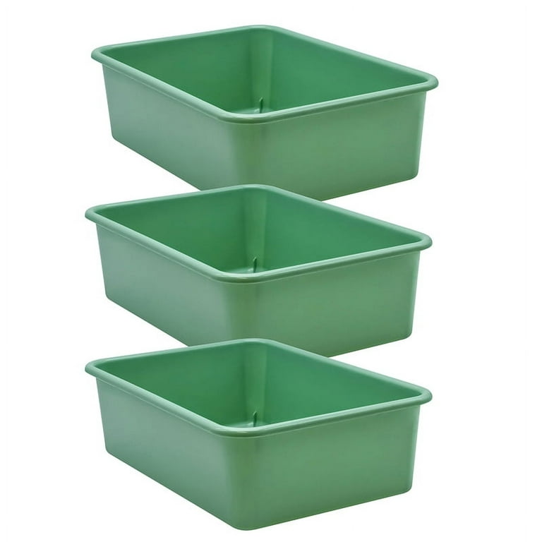 Eucalyptus Green Large Plastic Storage Bin