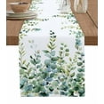 thumbnail image 1 of Eucalyptus Green Table Runner Gradient Leaves Retro Watercolor Plant Tablerunners 13 x 120 Inch, Table Decorations Tabletop Scarf for Summer Gathering Holiday Farmhouse Kitchen Dining Decor, 1 of 6