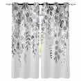 thumbnail image 1 of Eucalyptus Grey Blackout Curtains 63 Inches Long for Bedroom, Farmhouse Leaves Summer Spring Leaf Thermal Insulated Room Darkening Black Out Window Curtain Panels Grommet Drapes for Living Room, 1 of 8