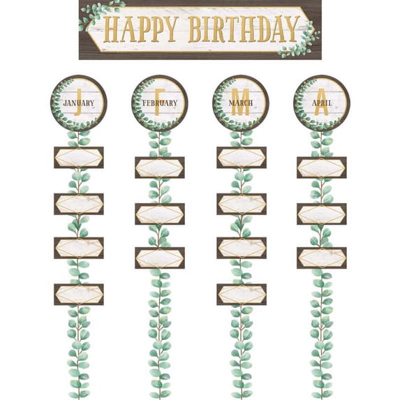 Eucalyptus Happy Birthday Bulletin Board Set | Bundle of 2 Sets