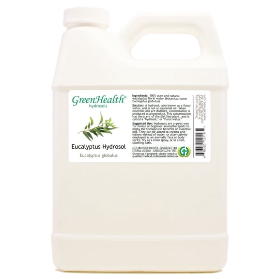 GreenHealth Eucalyptus Hydrosol 32 fl oz - White Plastic Jug w/ Cap