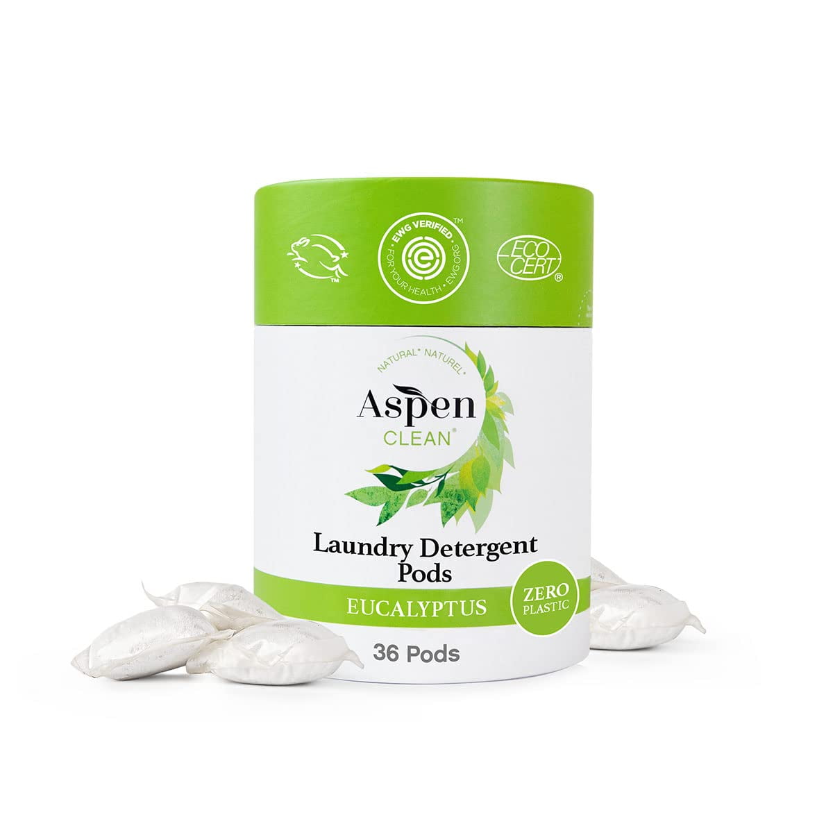 Eucalyptus Laundry Pods by AspenClean, New and Improved Packaging, Zero