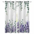 thumbnail image 1 of Eucalyptus Lavender Blackout Curtains for Bedroom 45 Inch Length 2 Panels Set, Botanical Watercolor Flowers Leaves Thermal Insulated Energy Saving Window Treatment Curtains Blackout Drapes 52"x45", 1 of 8