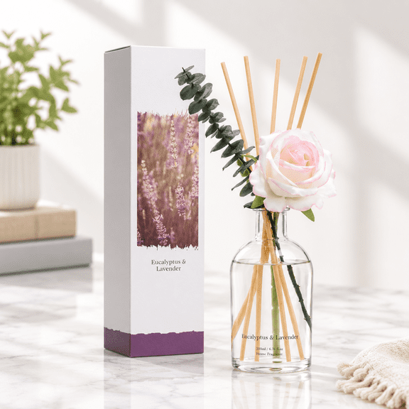 Eucalyptus & Lavender Scented Reed Diffuser Home Fragrance Decor Set