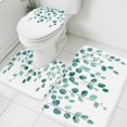 thumbnail image 1 of Eucalyptus Leaf Bathroom Rugs Set Spring Sage Green Eucalyptus Plants Leaves Vintage Non Slip Absorbent Soft Bath Mats 3 Piece Set with Bathroom Rug, U-Shaped Floor Mat, Toilet Seat Cover Large Size, 1 of 9