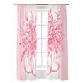 thumbnail image 1 of Eucalyptus Leaf Bottle Sheer Curtains 2 Panels Set Watercolor Floral Plant Pink Stripes Lihgt Filtering Rod Pocket Voile Drape, Semi Sheer Window Curtains for Bedroom Living Room, 52"x84", 1 of 5
