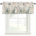 thumbnail image 1 of Eucalyptus Leaf Butterfly Window Valance Curtain Vintage Leaf Plant Rod Pocket Short Curtain for Living Room, Bedroom & Kitchen Window Decor 42x12in, 1 of 8