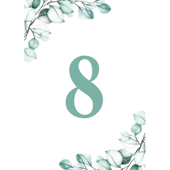 Eucalyptus Leaf Design Table Number Cards Double Sided Party Table Numbers for Reception Baby Shower Anniversary Birthday Bridal Party 4x6 30 Pcs