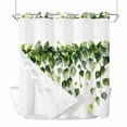 thumbnail image 1 of Eucalyptus Leaf No Hooks Shower Curtain with Snap-in Liner Watercolor Spring Vintage Sage Green Leaves Shower Curtains for Bathroom, Waterproof, Easy Install, Washable 66"x72", 1 of 9