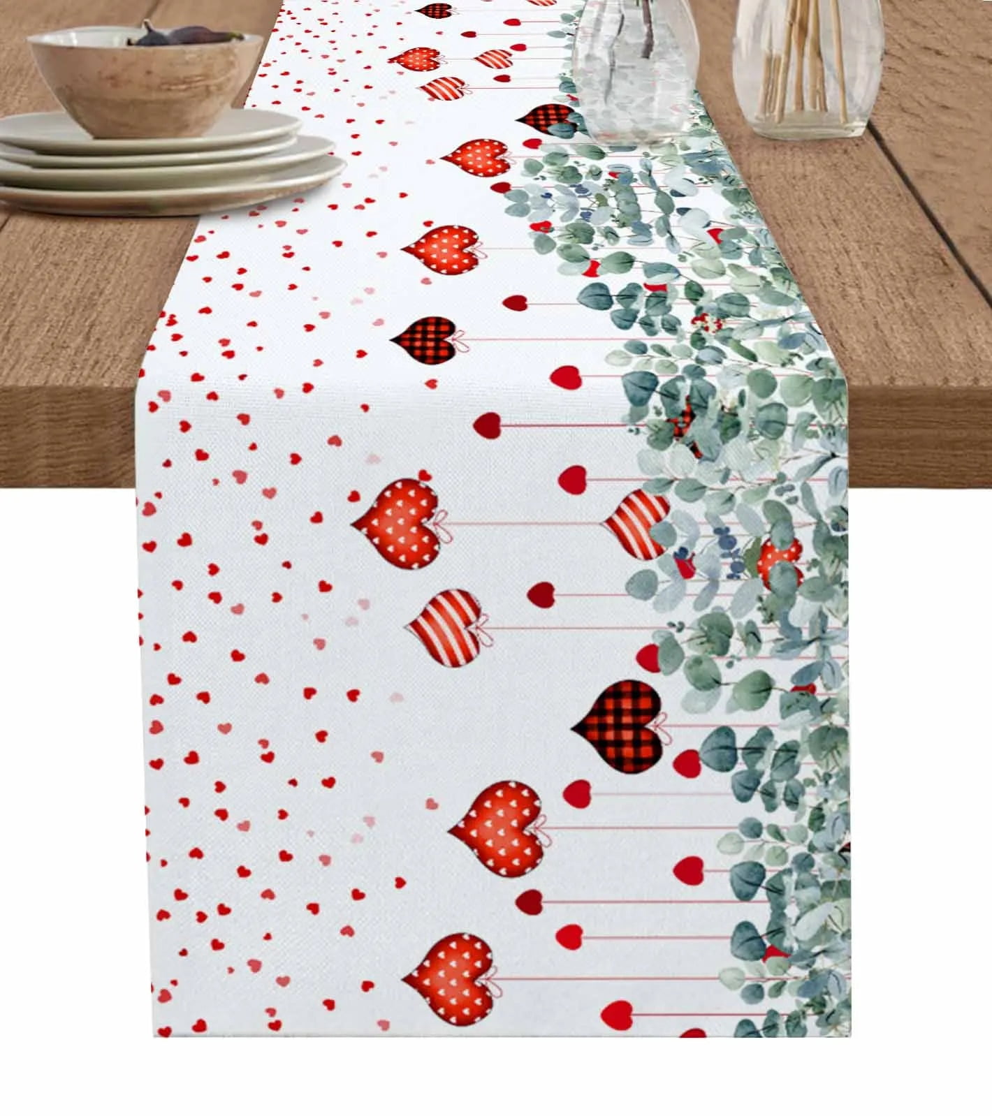 Eucalyptus Leaf Love Pendant Table Runner Luxury Wedding r Table Runner