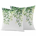 thumbnail image 1 of Eucalyptus Leaf Outdoor Waterproof Pillow Covers, Spring Green Botanical Leaves Aesthetic Decorative Square Throw Pillowcase Sofa Cushion Sham for Patio/Couch/Chair, 24"x24" 2 Pack, 1 of 8