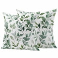 thumbnail image 1 of Eucalyptus Leaf Pillow Covers 2 Pack Green Plant Pillowcase Waterproof Outdoor Throw Pillow Cover for Patio Garden Square Cushion 18”x18”, 1 of 9