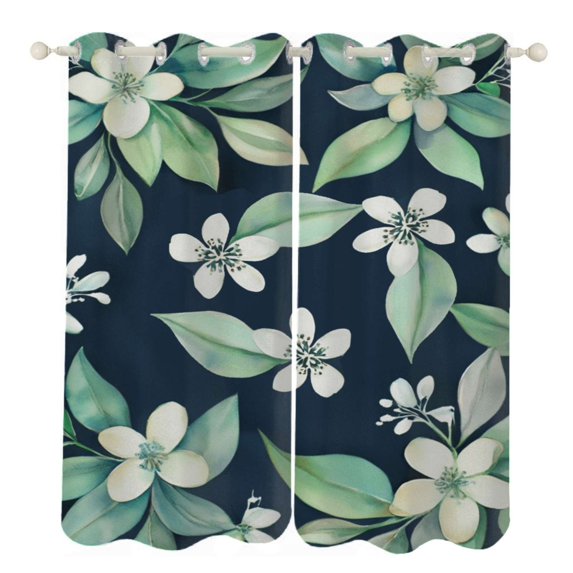 Eucalyptus Leaf Print Sunshade Curtains Home Bedroom Living Room Dining ...